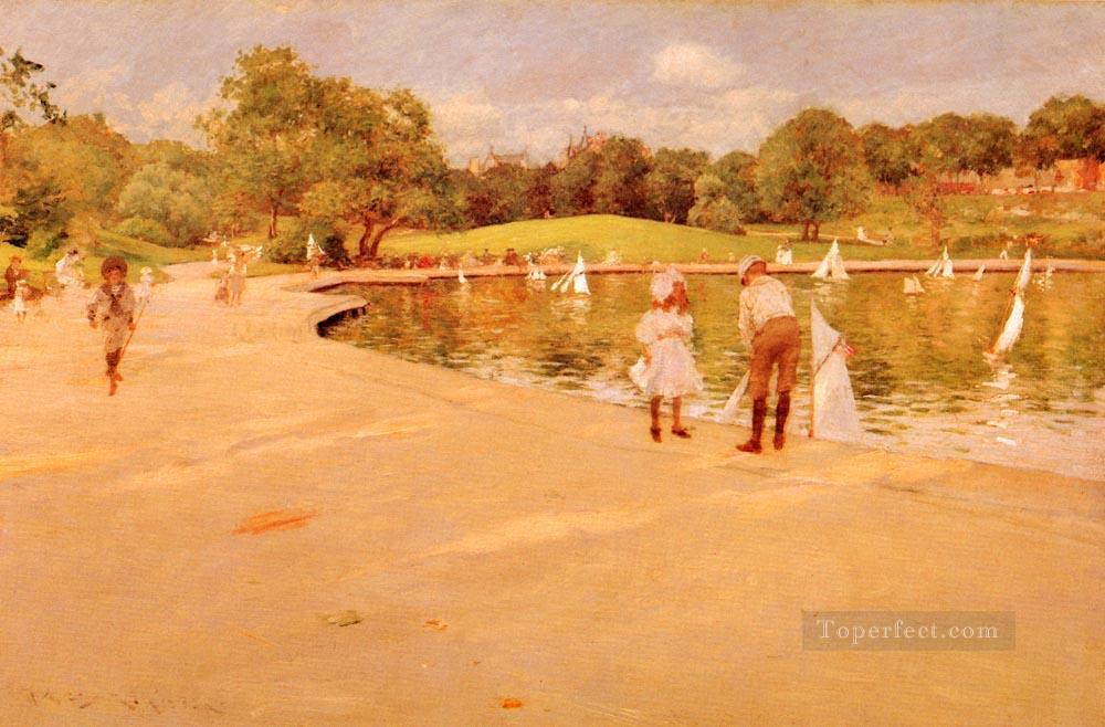 Lilliputian BoatLake William Merritt Chase Oil Paintings